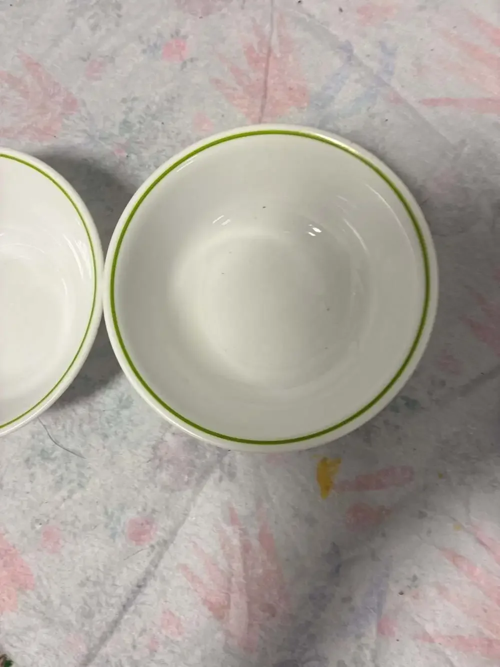 Corelle Spring Meadow Green Stripe Soup Cereal Bowls Set of 2